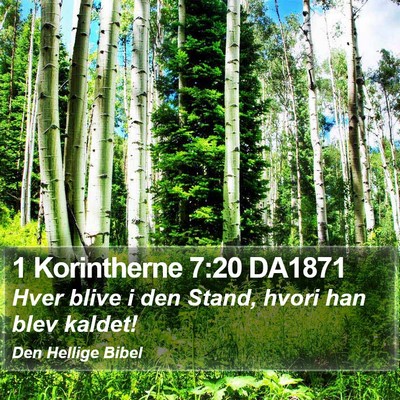 1 Korintherne 7:20 DA1871 Bible Verse Image