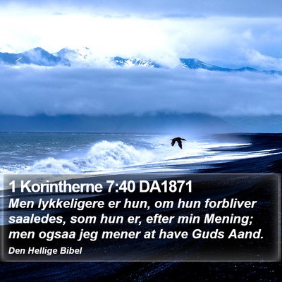 1 Korintherne 7:40 DA1871 Bible Verse Image