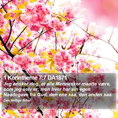 1 Korintherne 7:7 DA1871 Bible Verse Image