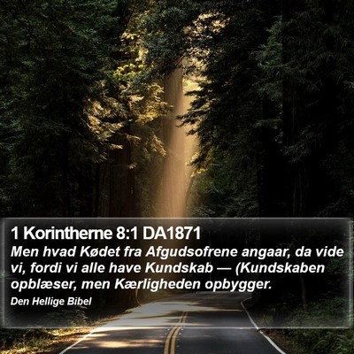 1 Korintherne 8:1 DA1871 Bible Verse Image
