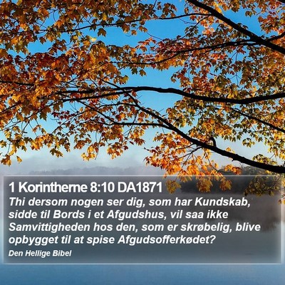 1 Korintherne 8:10 DA1871 Bible Verse Image