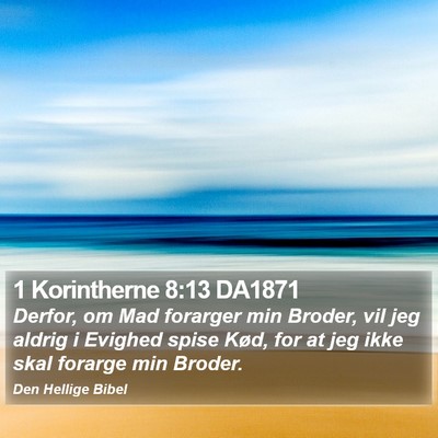 1 Korintherne 8:13 DA1871 Bible Verse Image