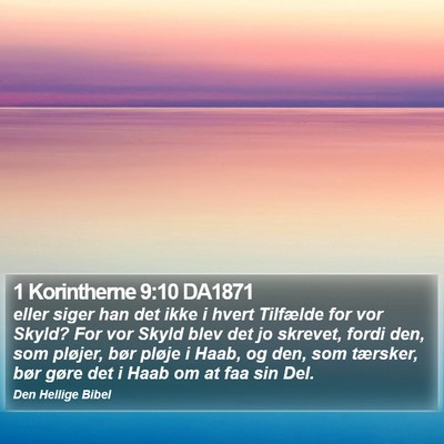 1 Korintherne 9:10 DA1871 Bible Verse Image