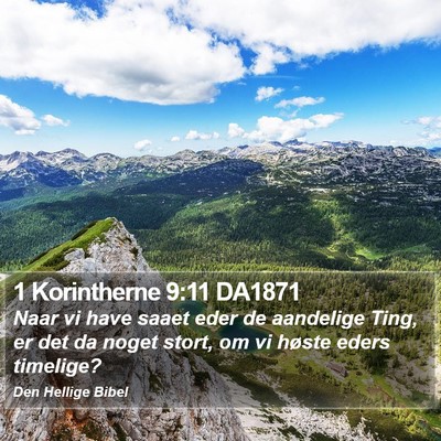 1 Korintherne 9:11 DA1871 Bible Verse Image