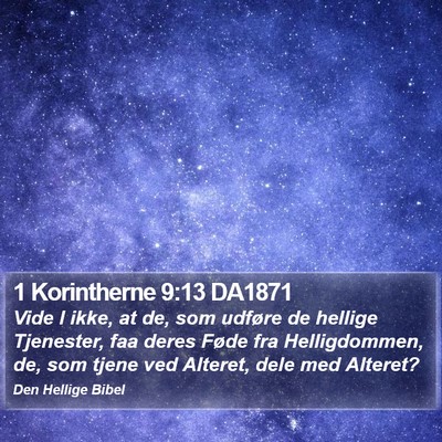 1 Korintherne 9:13 DA1871 Bible Verse Image