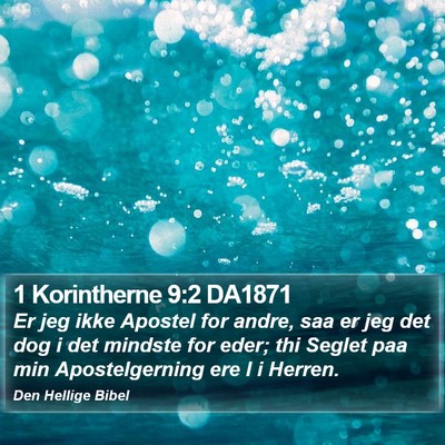 1 Korintherne 9:2 DA1871 Bible Verse Image