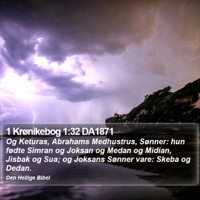 1 Krønikebog 1:32 DA1871 Bible Verse Image