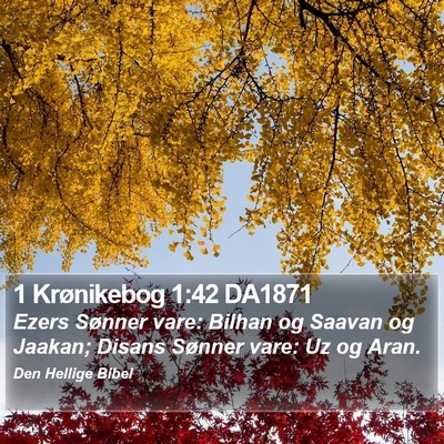 1 Krønikebog 1:42 DA1871 Bible Verse Image