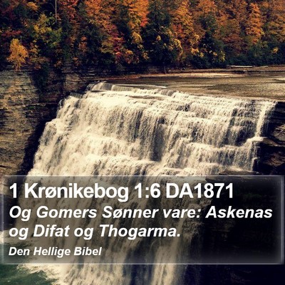 1 Krønikebog 1:6 DA1871 Bible Verse Image