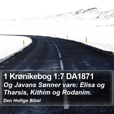 1 Krønikebog 1:7 DA1871 Bible Verse Image