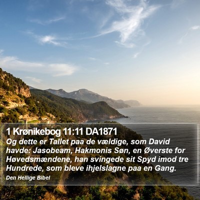 1 Krønikebog 11:11 DA1871 Bible Verse Image