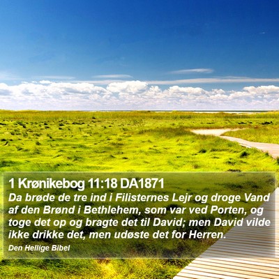 1 Krønikebog 11:18 DA1871 Bible Verse Image