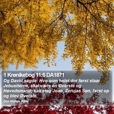 1 Krønikebog 11:6 DA1871 Bible Verse Image