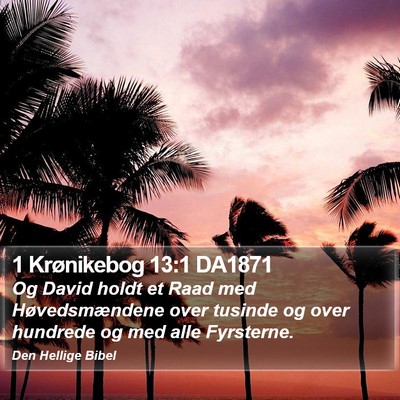 1 Krønikebog 13:1 DA1871 Bible Verse Image
