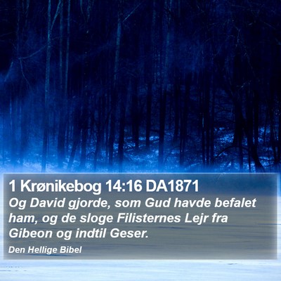 1 Krønikebog 14:16 DA1871 Bible Verse Image