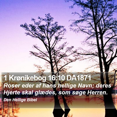 1 Krønikebog 16:10 DA1871 Bible Verse Image