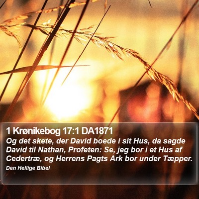 1 Krønikebog 17:1 DA1871 Bible Verse Image