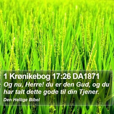 1 Krønikebog 17:26 DA1871 Bible Verse Image