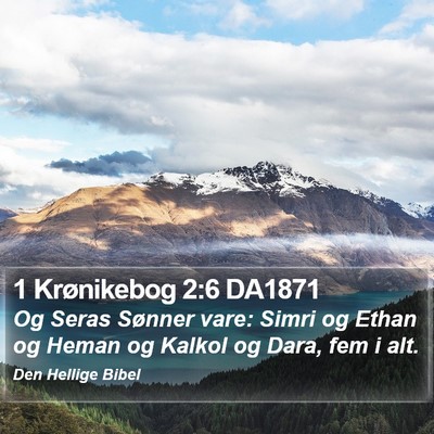 1 Krønikebog 2:6 DA1871 Bible Verse Image