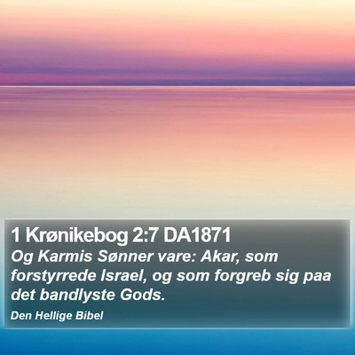 1 Krønikebog 2:7 DA1871 Bible Verse Image