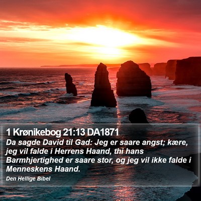 1 Krønikebog 21:13 DA1871 Bible Verse Image