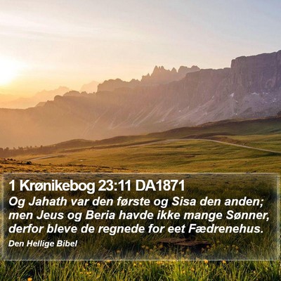 1 Krønikebog 23:11 DA1871 Bible Verse Image