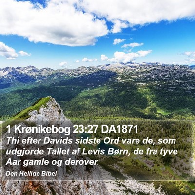 1 Krønikebog 23:27 DA1871 Bible Verse Image
