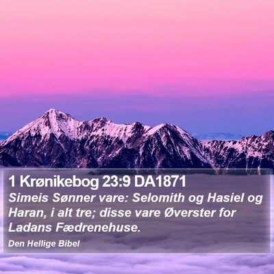1 Krønikebog 23:9 DA1871 Bible Verse Image