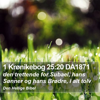 1 Krønikebog 25:20 DA1871 Bible Verse Image