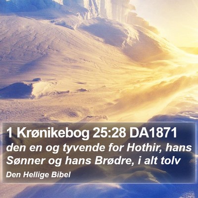 1 Krønikebog 25:28 DA1871 Bible Verse Image