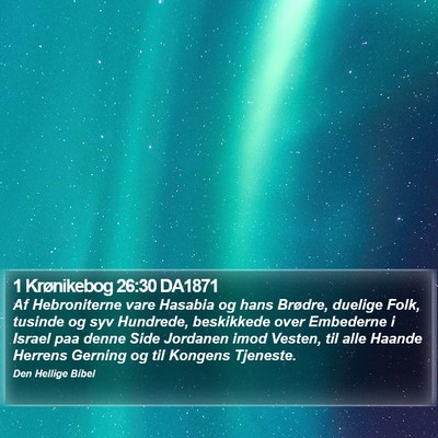 1 Krønikebog 26:30 DA1871 Bible Verse Image