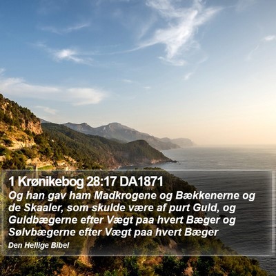 1 Krønikebog 28:17 DA1871 Bible Verse Image
