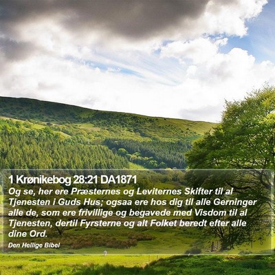 1 Krønikebog 28:21 DA1871 Bible Verse Image