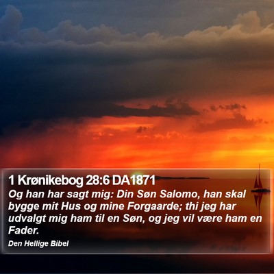 1 Krønikebog 28:6 DA1871 Bible Verse Image