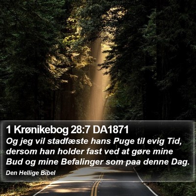 1 Krønikebog 28:7 DA1871 Bible Verse Image
