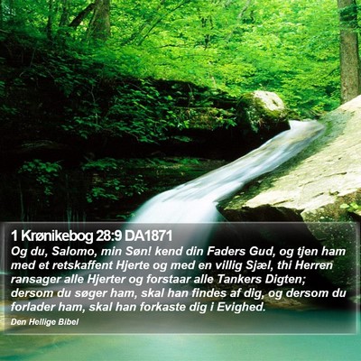 1 Krønikebog 28:9 DA1871 Bible Verse Image