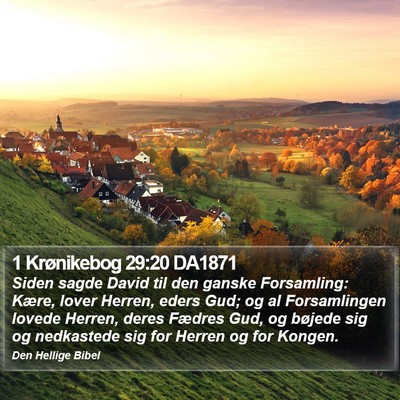 1 Krønikebog 29:20 DA1871 Bible Verse Image