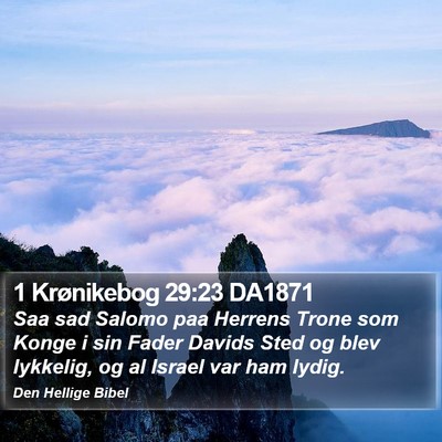 1 Krønikebog 29:23 DA1871 Bible Verse Image