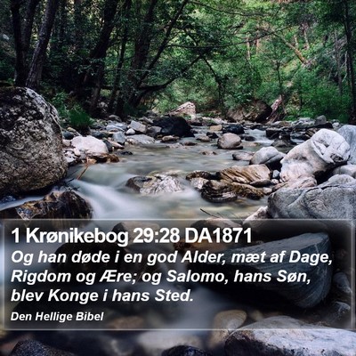 1 Krønikebog 29:28 DA1871 Bible Verse Image