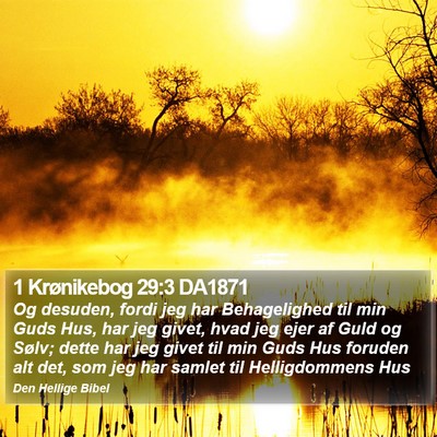 1 Krønikebog 29:3 DA1871 Bible Verse Image