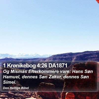 1 Krønikebog 4:26 DA1871 Bible Verse Image