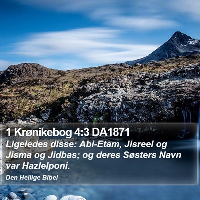 1 Krønikebog 4:3 DA1871 Bible Verse Image