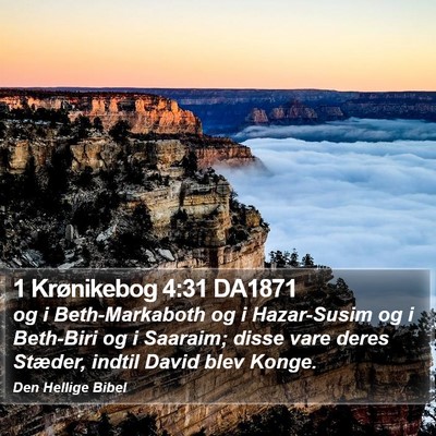 1 Krønikebog 4:31 DA1871 Bible Verse Image