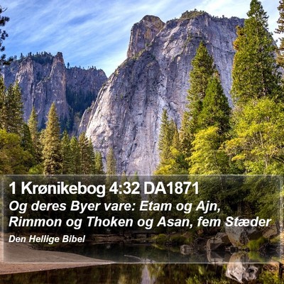 1 Krønikebog 4:32 DA1871 Bible Verse Image