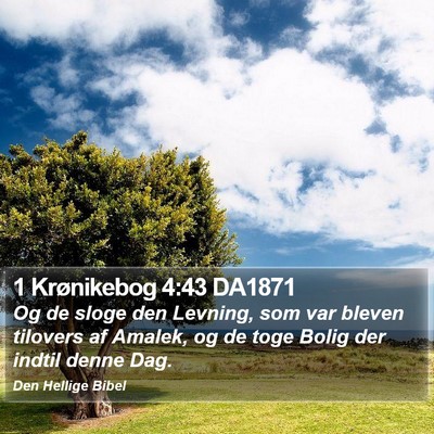 1 Krønikebog 4:43 DA1871 Bible Verse Image