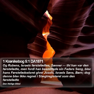 1 Krønikebog 5:1 DA1871 Bible Verse Image