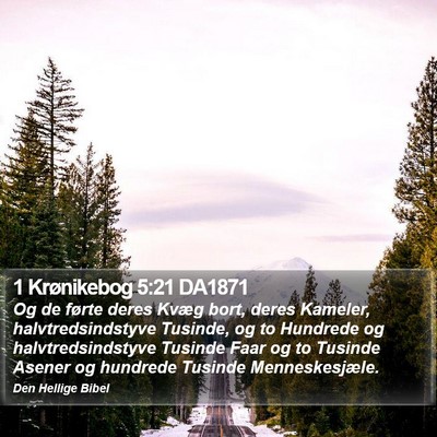 1 Krønikebog 5:21 DA1871 Bible Verse Image