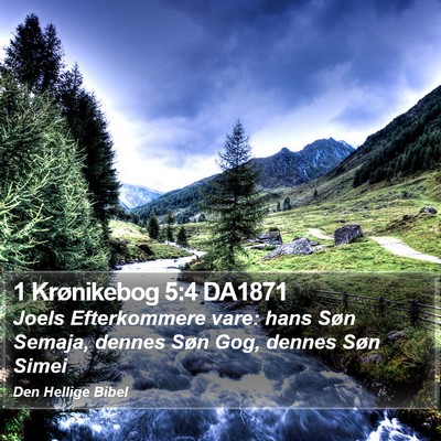 1 Krønikebog 5:4 DA1871 Bible Verse Image