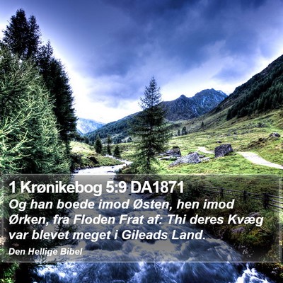 1 Krønikebog 5:9 DA1871 Bible Verse Image