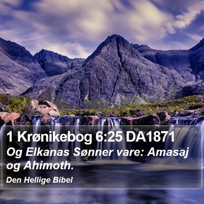 1 Krønikebog 6:25 DA1871 Bible Verse Image